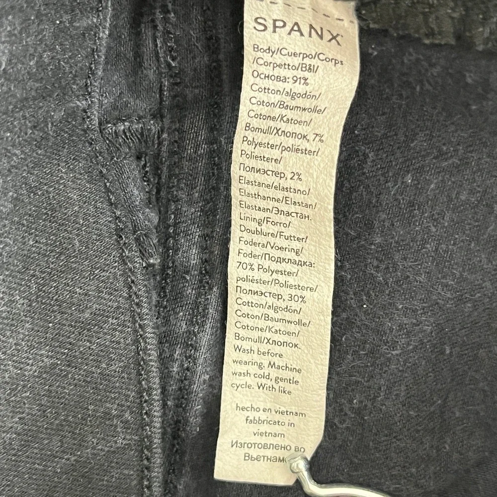 SPANX High-Rise Slim Straight Pull-On Jeans Black Stretch‎ Women's XL